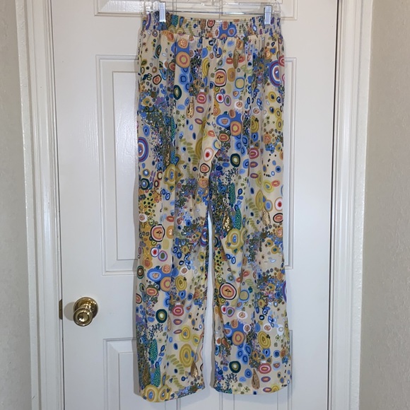 Anthropologie Anthro Diane Piere Kiran Pajama Lounge Colorful Silky PJ Pants - Picture 5 of 5